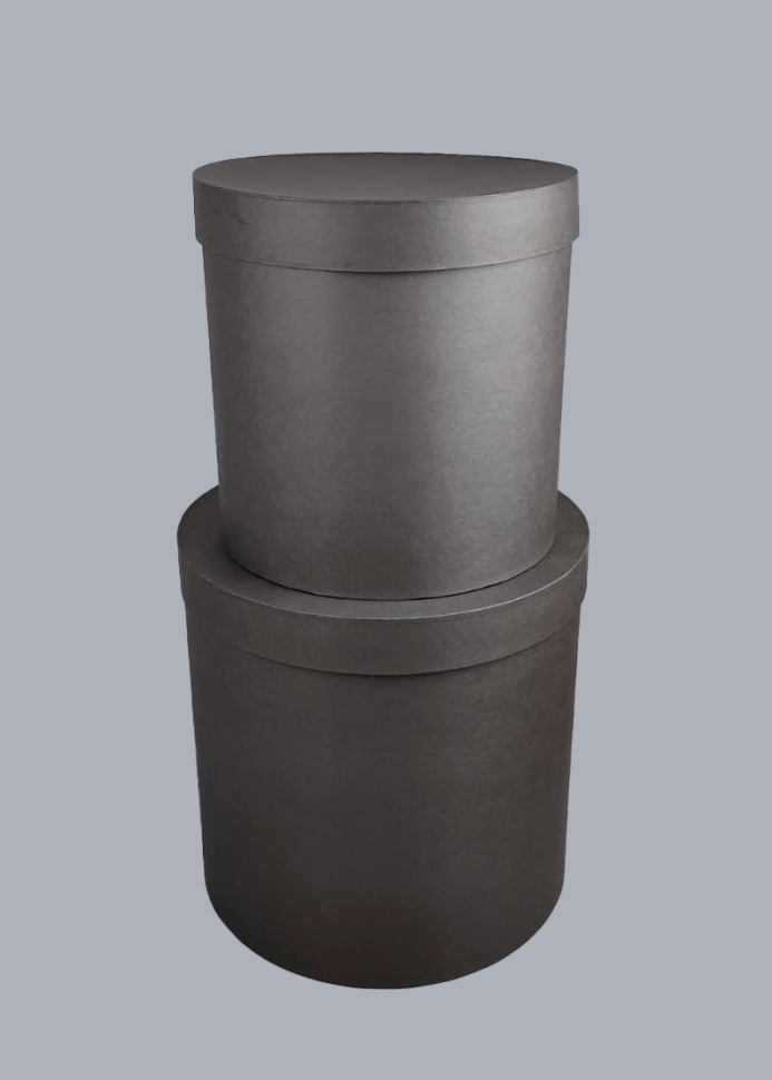 Коробка цилиндр набор из 2шт d30хh30 - d25-h25см черный Коробка цилиндр набор из 2шт d30хh30 - d25-h25см черный