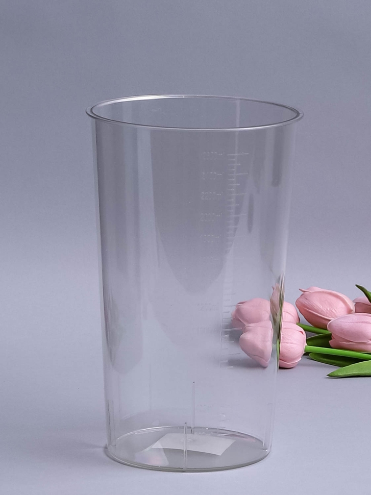 Ваза пластиковая прозрачная конус H29.5 х D17см