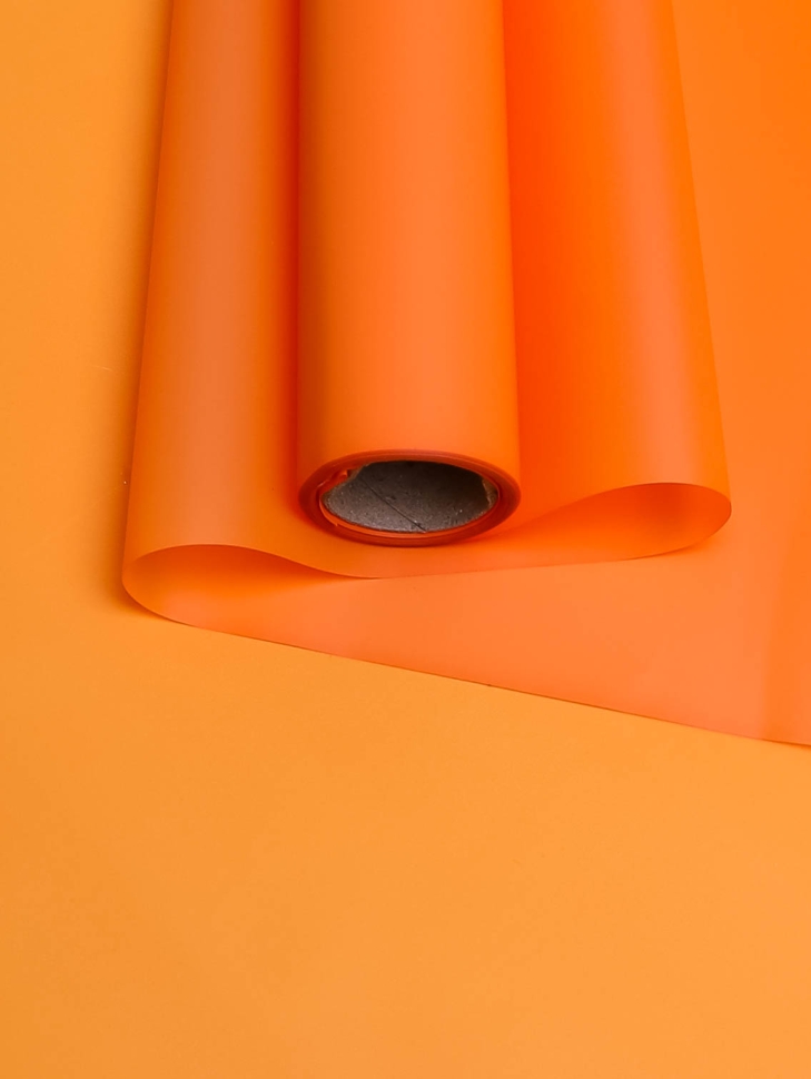 Пленка матовая 55мкм 58см х 10м Romantic оранжевый яркий