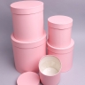 Коробка цилиндр набор из 5шт К d21хh21 - d12хh12см розовый нежный Коробка цилиндр набор из 5шт К d21хh21 - d12хh12см розовый нежный