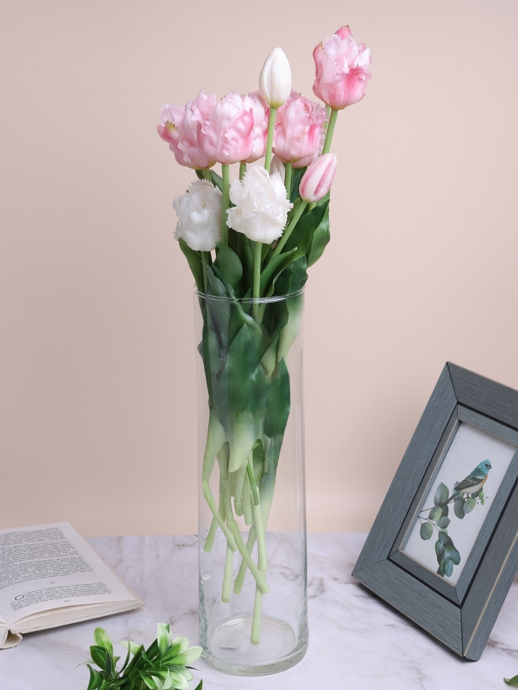 Ваза стекло Трубка №6025, D10,7x35,5см с крышкой Ваза стекло Трубка №6025, D10,7x35,5см с крышкой