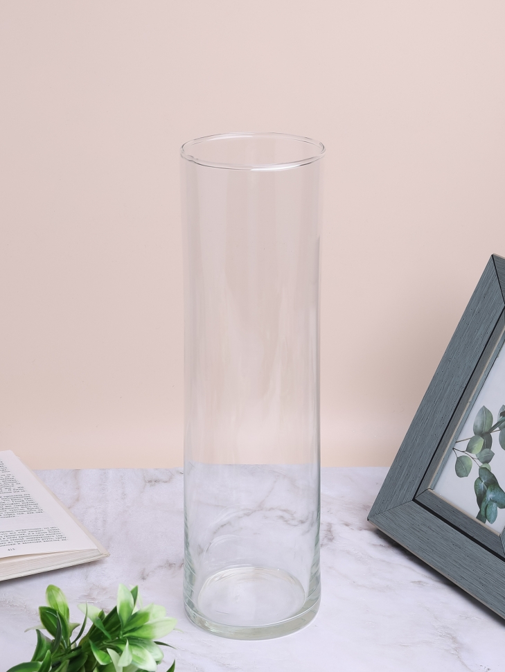 Ваза стекло Трубка №6025, D10,7x35,5см с крышкой Ваза стекло Трубка №6025, D10,7x35,5см с крышкой