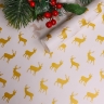 Бумага белая крафт 50г/м2, 70см x 10м, Северные олени, золото