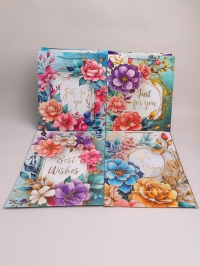 Сумочка подарочная 26х32x10см 530-140 цветы микс