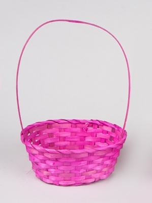 Корзина плетеная бамбук D27х21xh10/38см, розовый Корзина плетеная бамбук D27х21xh10/38см, розовый