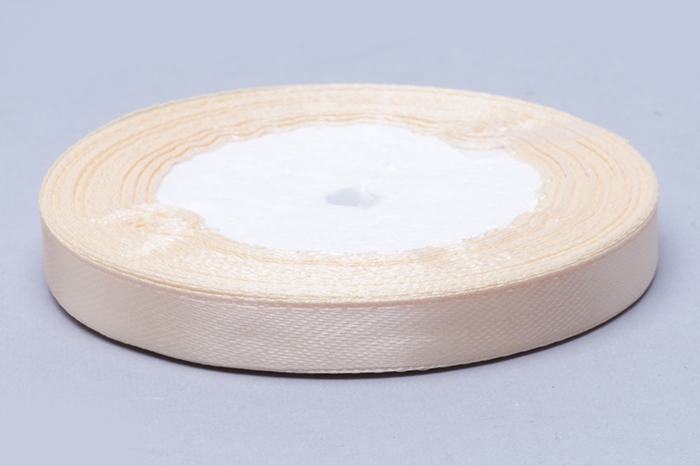 Лента атласная 10мм х 25ярд JD кремовый