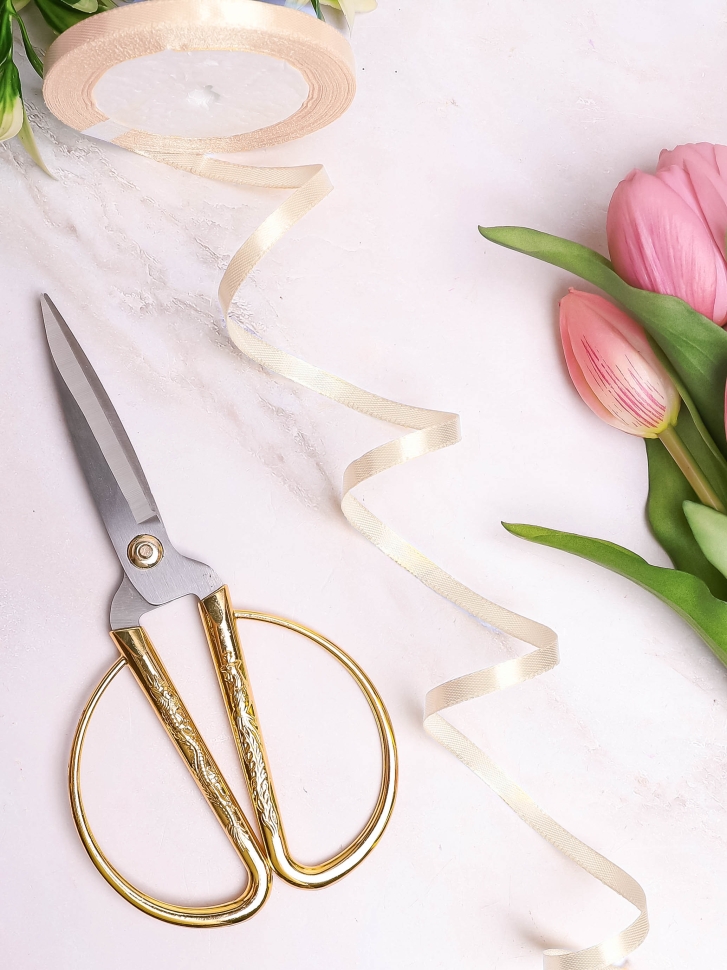 Лента атласная 10мм х 25ярд JD кремовый