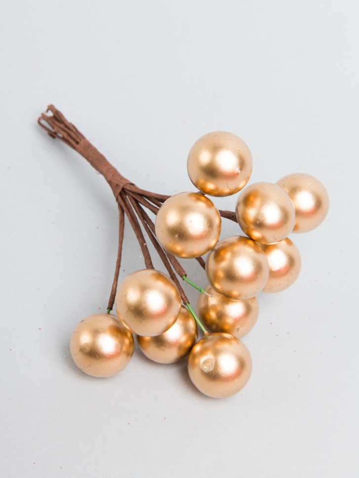 Шарики декоративные на вставках d2х11см 12шт К золотой Шарики декоративные на вставках d2х11см 12шт К золотой