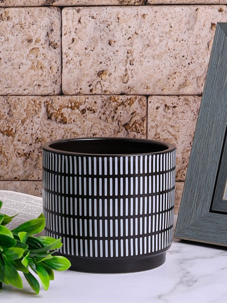 Кашпо керамика 13,5х13,5х11,5см 20C146 черный