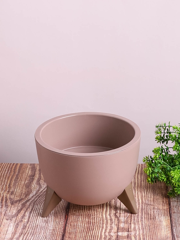 Кашпо из пластика "Грация" 2л. h14см,d20 кремовый