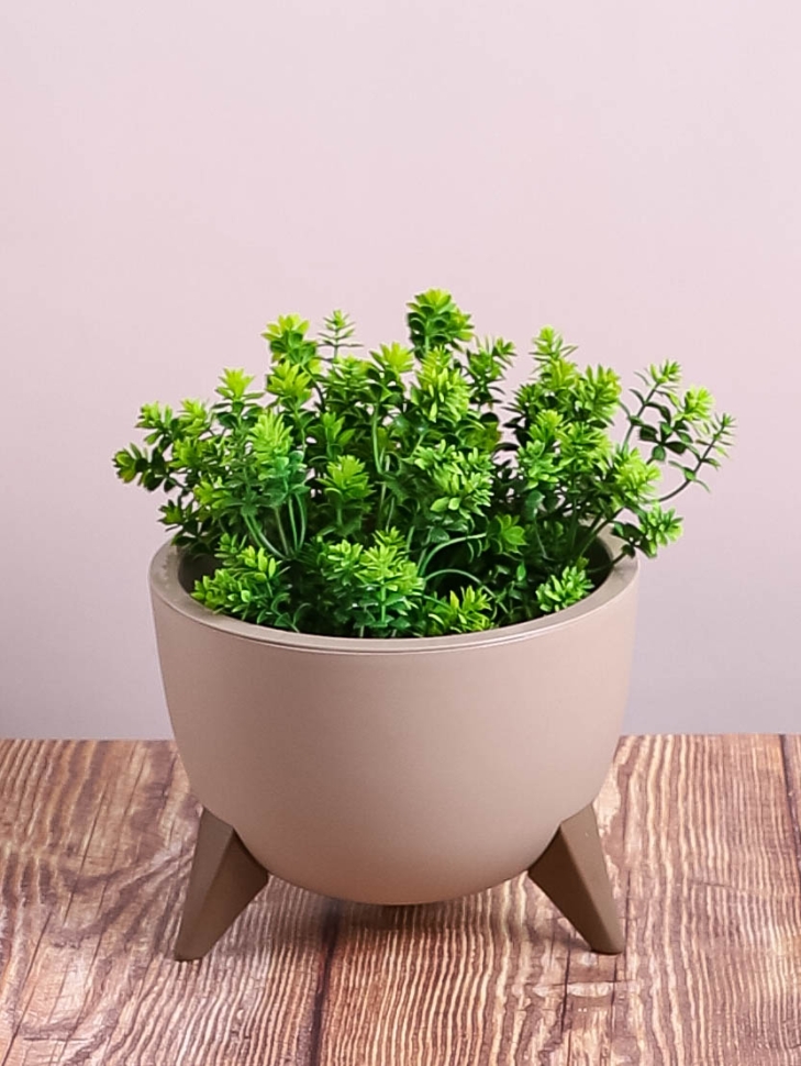 Кашпо из пластика "Грация" 2л. h14см,d20 кремовый