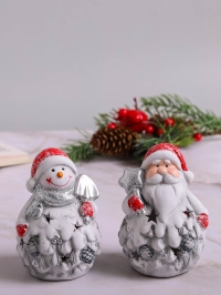Фигурка декоративная НГ 8х8х11,5см Дед Мороз/Снеговик CN230505-3-9