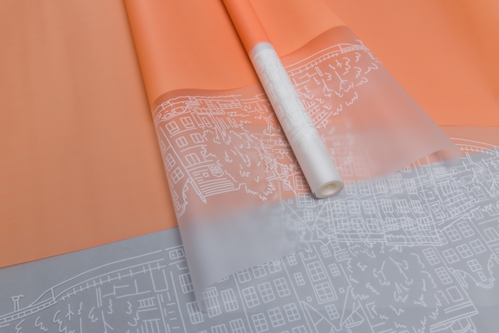 Пленка матовая Амстердам 70см х 10м оранжевый пастель Пленка матовая Амстердам 70см х 10м оранжевый пастель