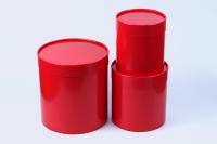 Коробка цилиндр набор из  3шт. 20х22см красный
