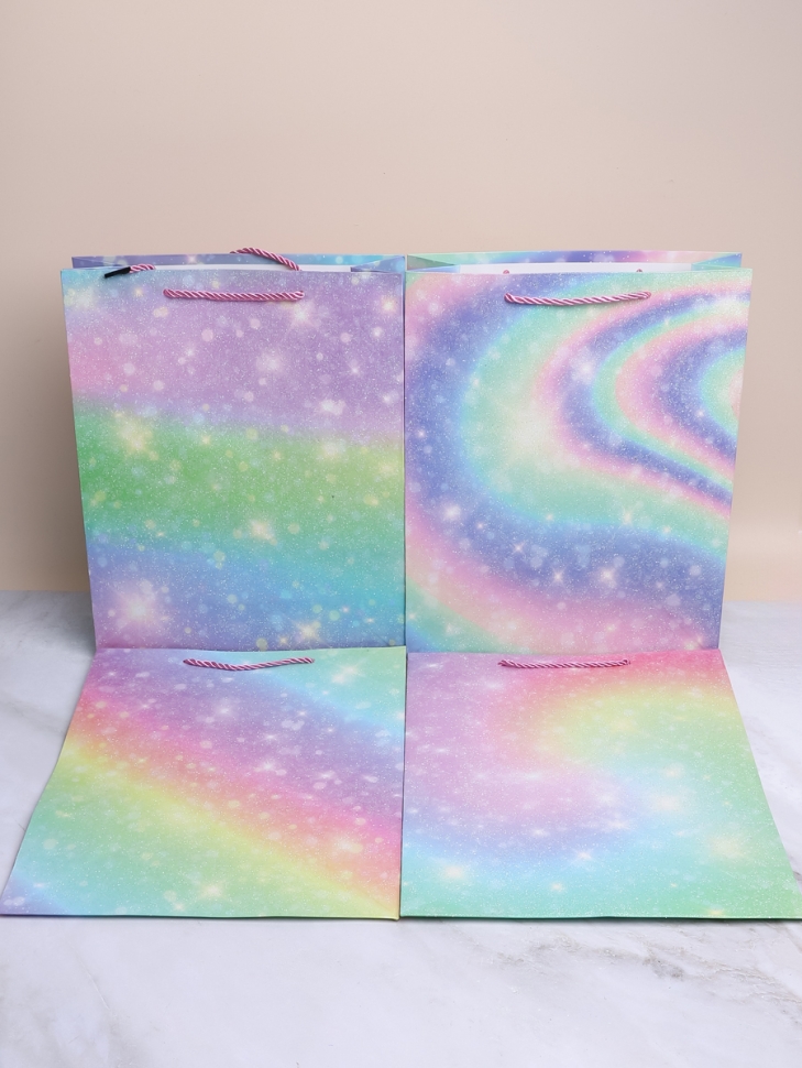 Сумочка подарочная 31х40x12см 530-147 звездопад микс