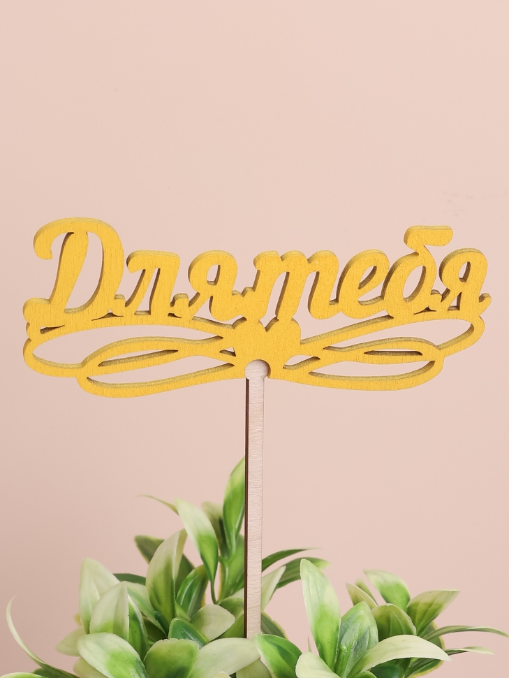 Вставка деревянная для цветов  6шт "Для тебя" № 1 микс