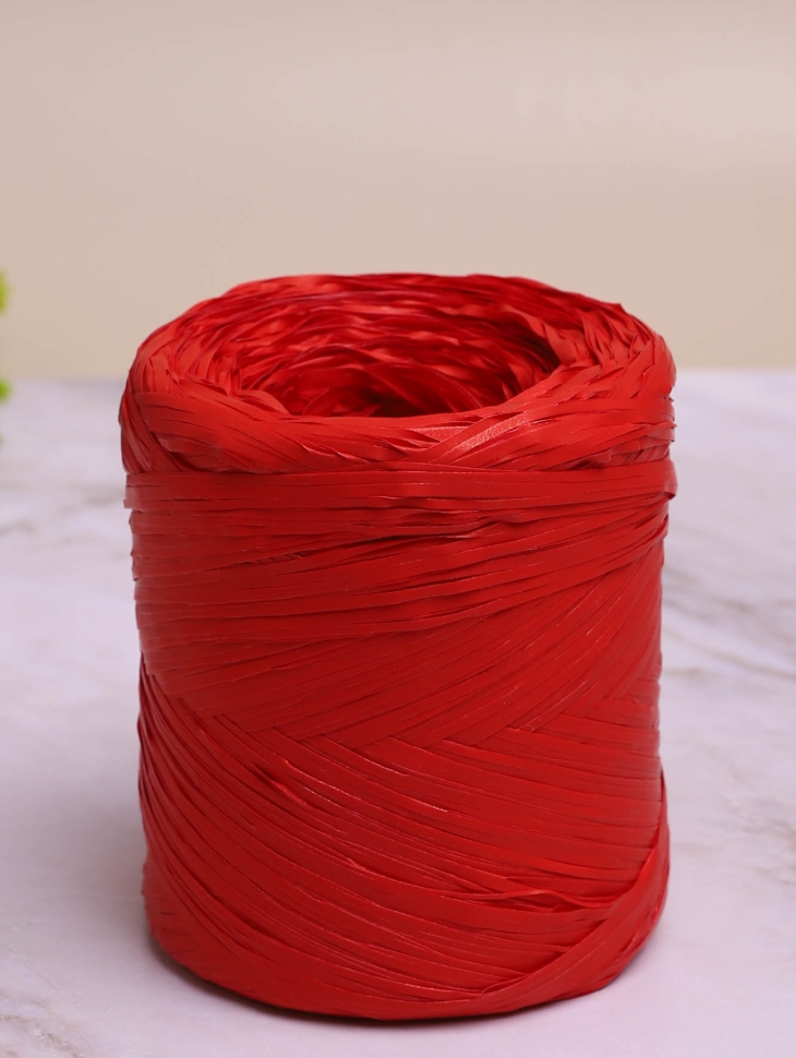Рафия синтетическая, 200м PL 18 красная Рафия синтетическая, 200м PL 18 красная