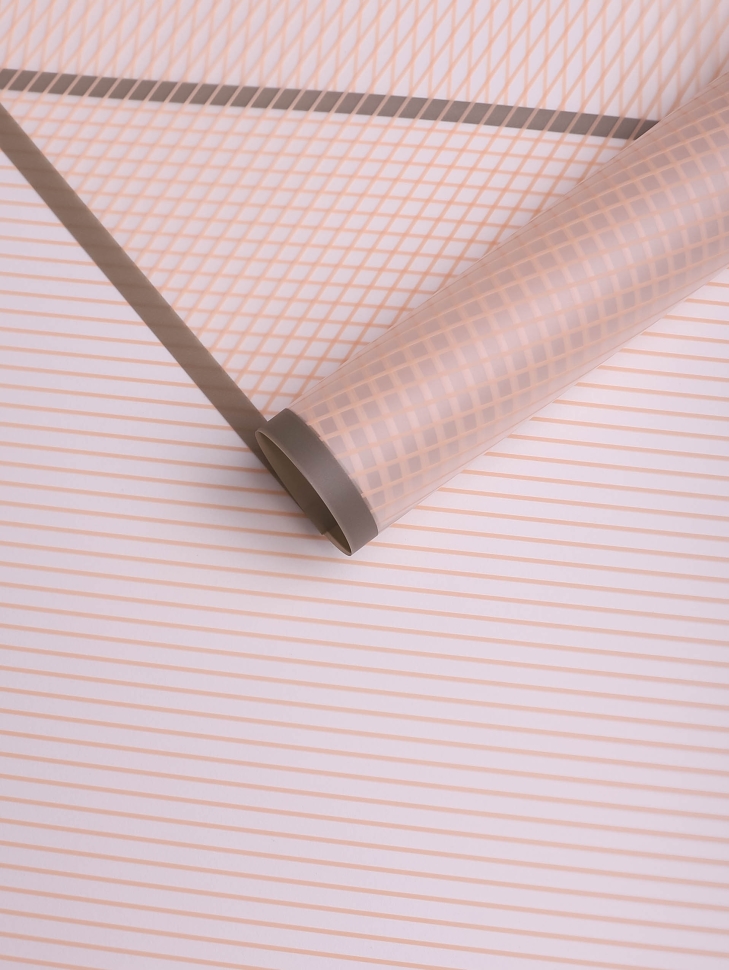 Пленка матовая 58смх58см 10 листов 50мкм РЦ Полоски бежевый с коричневым кантом