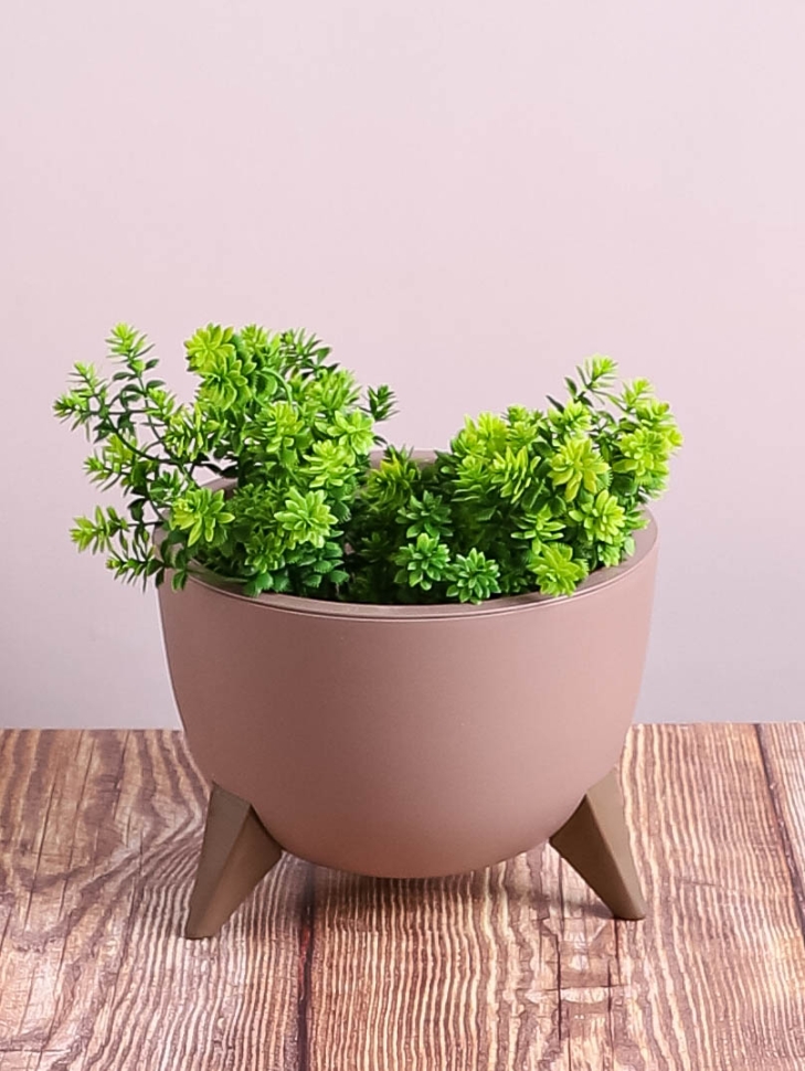 Кашпо из пластика "Грация" 2л. h14см,d20 фраппе Кашпо из пластика "Грация" 2л. h14см,d20 фраппе