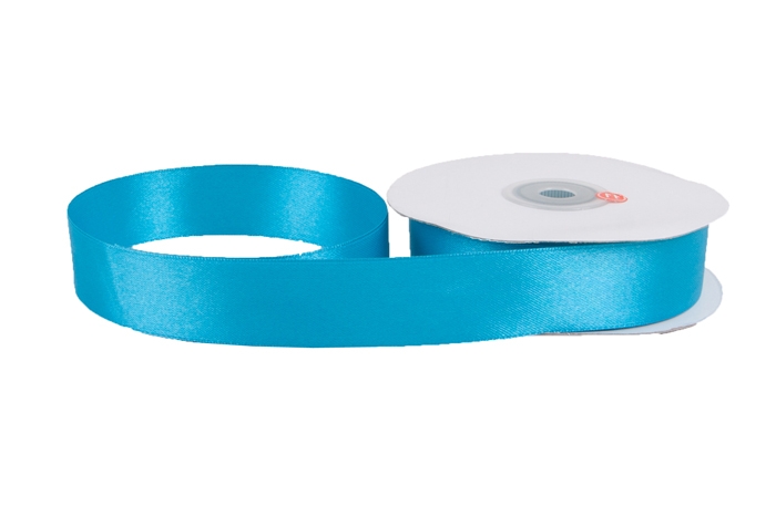 Лента атласная 25мм х 30м К бирюзовая