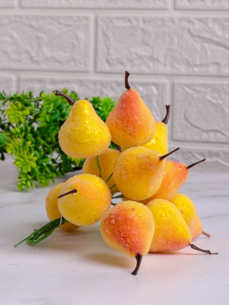 Груша на проволоке 4см 12шт. засахаренная