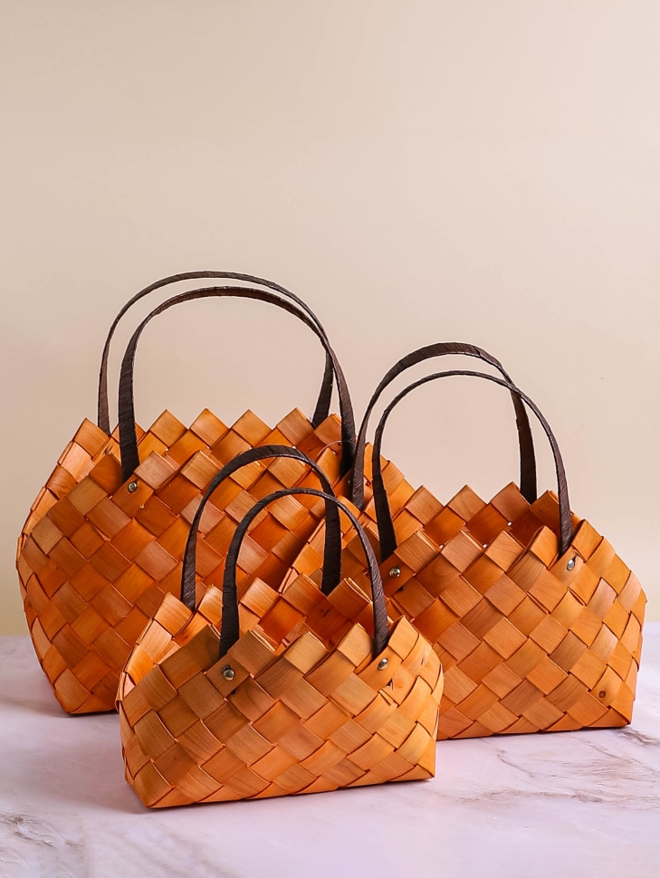 Корзина плетеная (шпон) 3шт 37х21х22см WF18-35S/3 Корзина плетеная (шпон) 3шт 37х21х22см WF18-35S/3