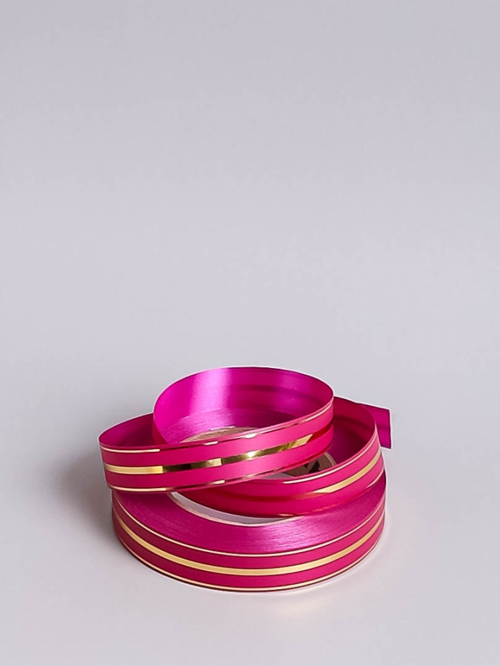 Лента золотая полоса 2/50 РД малиновая