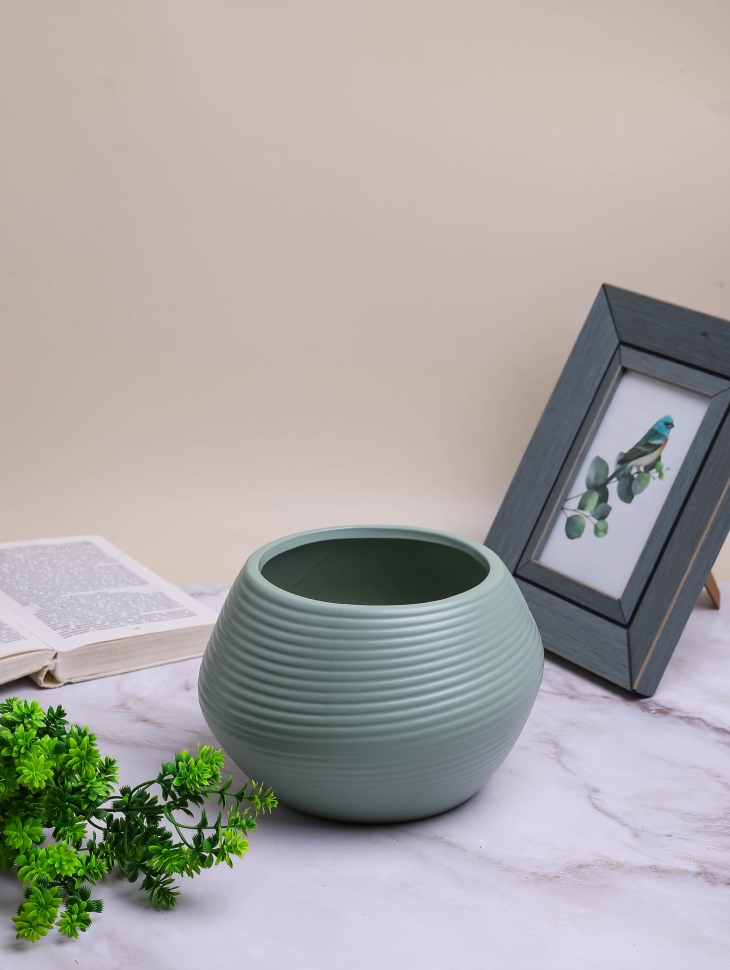 Кашпо керамика 21,2х21,2х13,3см JW06820000.21 оливковый