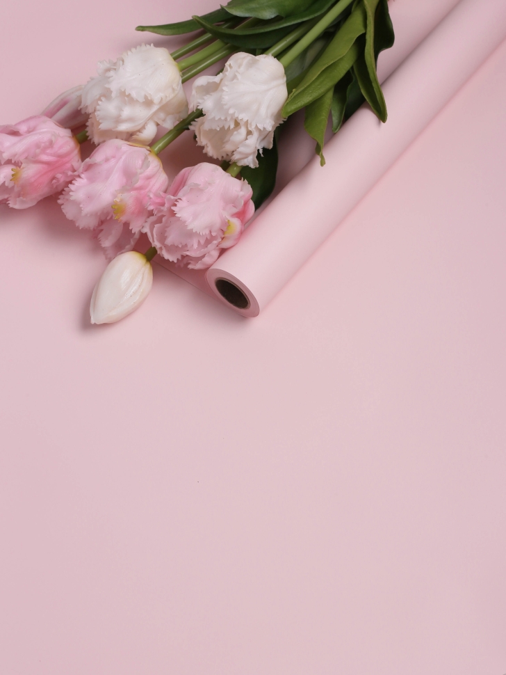 Пленка матовая 50мкм 58см х 10м Флора розовый светлый Пленка матовая 50мкм 58см х 10м Флора розовый светлый