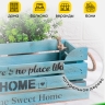 Ящик деревянный интерьерный 40х20х12см "Home" веревочные ручки паст голубой Ящик деревянный интерьерный 40х20х12см "Home" веревочные ручки паст голубой