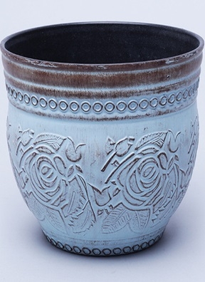 Кашпо из пластика круг D14,5х12,5см 17P4514-A3 голубое