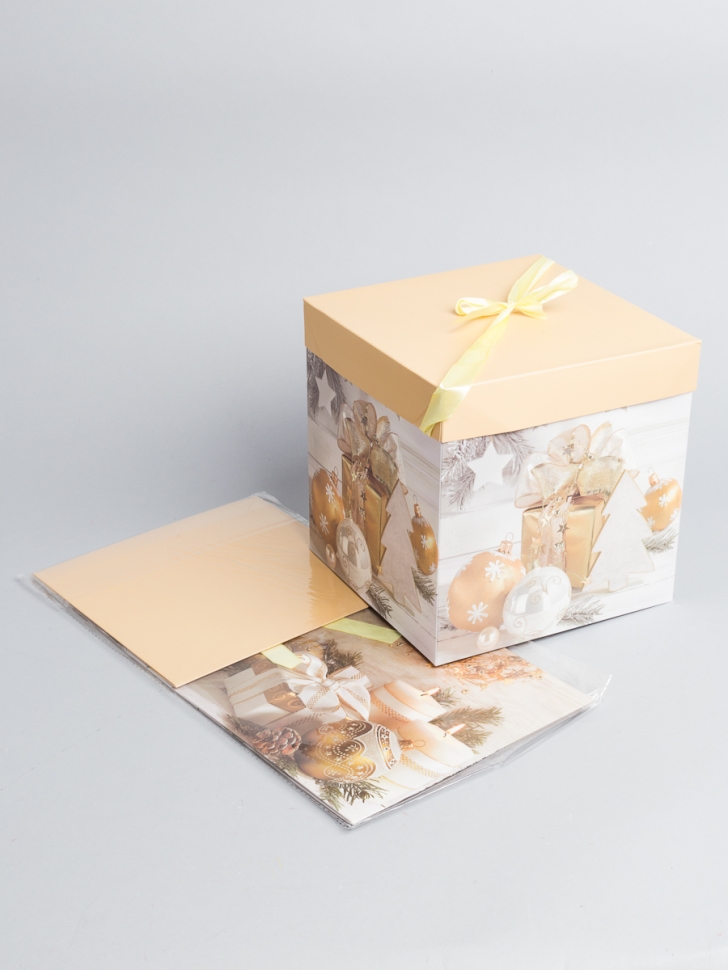 Коробка НГ квадрат 22х22х22 см GYH22627-67 микс Коробка НГ квадрат 22х22х22 см GYH22627-67 микс