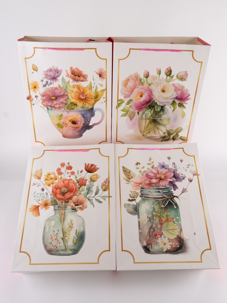 Сумочка Цветы 530-111 31х42x12см микс