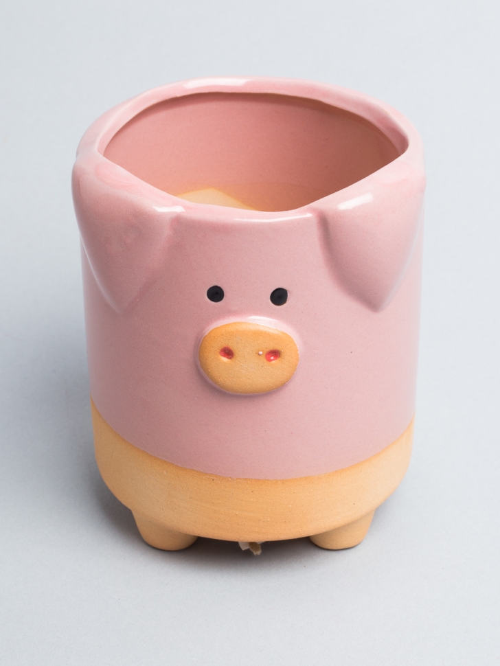 Кашпо керамика 8х10,5см D7827-2 поросенок