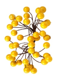 Ягоды на проволоке 14см 40шт желтые