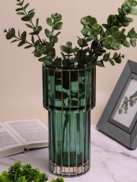 Ваза стекло Неоклассика цветная h29 d13,5см К Башня нефрит