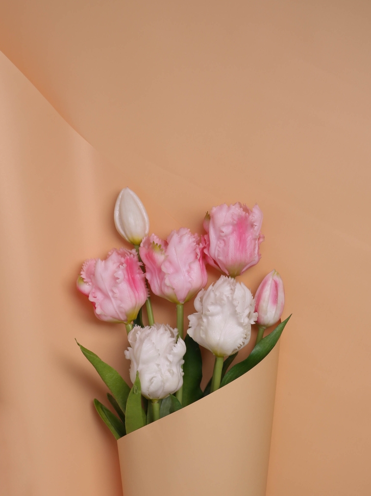 Пленка матовая 50мкм 58см х 10м Флора персиковый крем Пленка матовая 50мкм 58см х 10м Флора персиковый крем