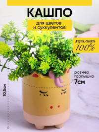 Кашпо керамика 8х10,5см D7827-2 единорог