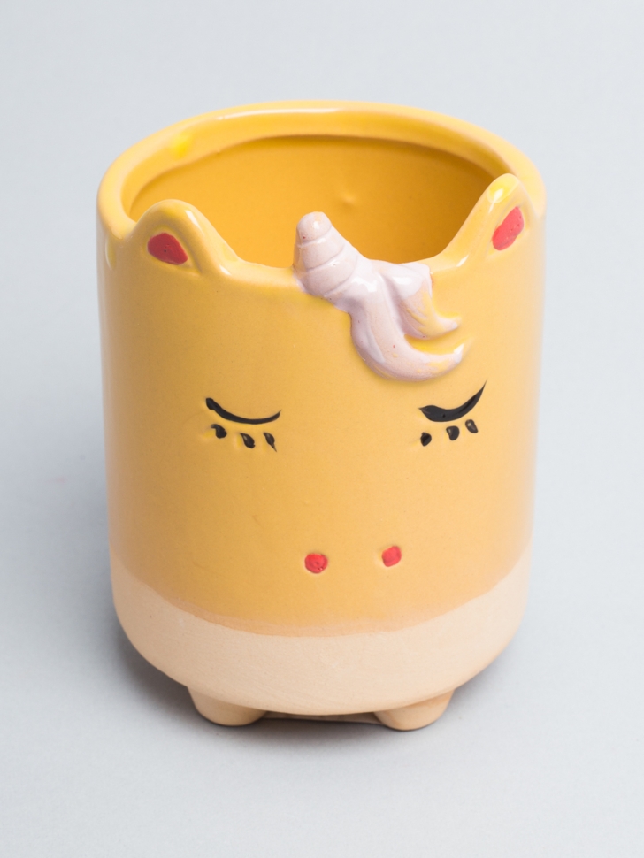 Кашпо керамика 8х10,5см D7827-2 единорог