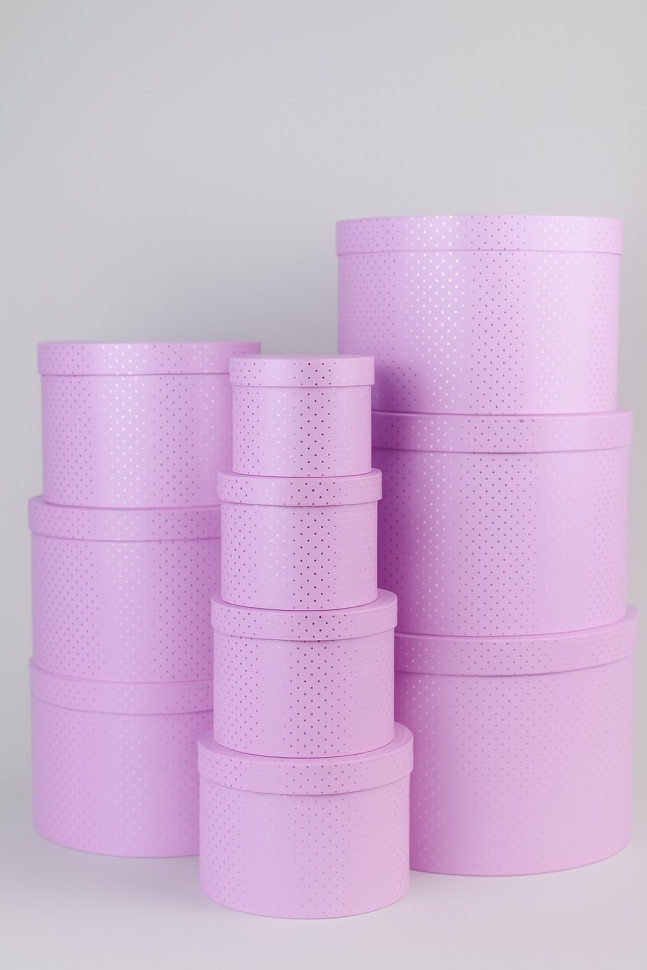 Коробка цилиндр набор из 10шт d41хh25см сиреневый
