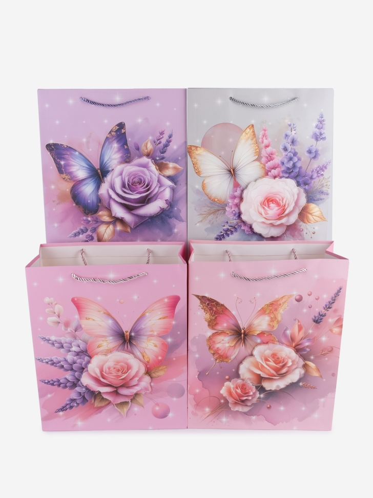 Сумочка Бабочки 762 26х32x10см микс