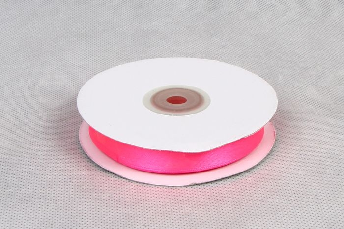 Лента атласная 25мм х 30м К ярко-розовая