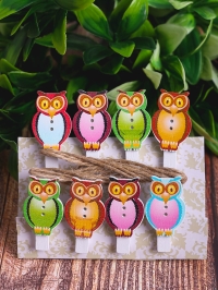 Прищепка  8шт. Совы