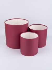 Коробка цилиндр набор из  3шт d21хh21 - d14хh14см б/крышки винный