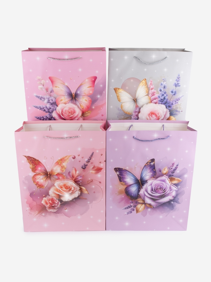 Сумочка Бабочки 762 31х40x12см микс