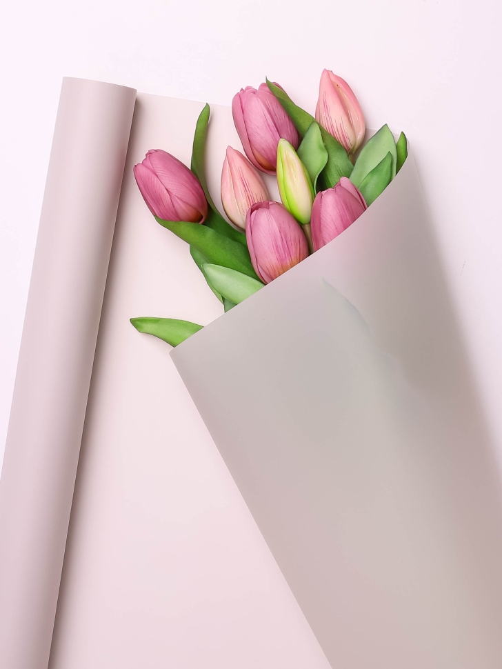 Пленка матовая 55мкм 58см х 10м Romantic слоновая кость