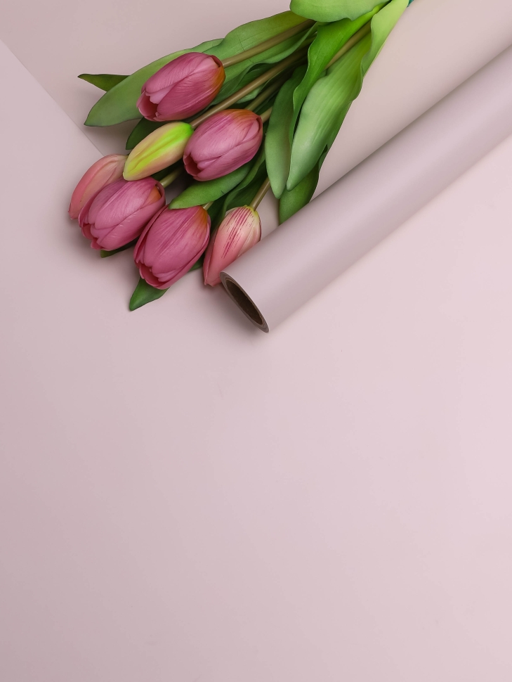 Пленка матовая 55мкм 58см х 10м Romantic слоновая кость