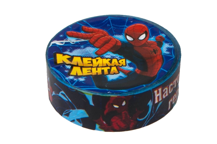 Лента клейкая декоративная пластик 1,5см х10м Самый смелый, Человек-паук Лента клейкая декоративная пластик 1,5см х10м Самый смелый, Человек-паук
