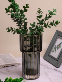 Ваза стекло Неоклассика цветная h29 d13,5см К Башня графит