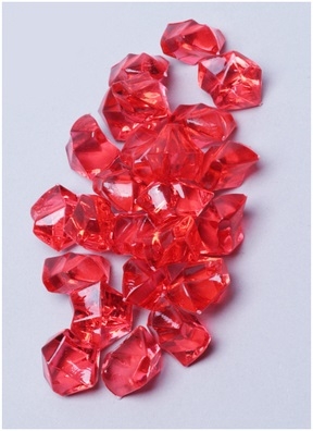 Кристаллы декоративные 70гр акрил красный